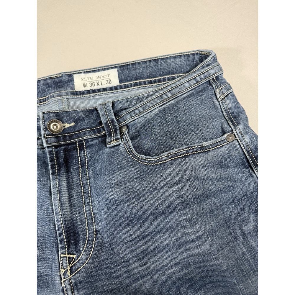 TK Axel Jeans Men's 36x30 Blue Slim Boot Cut Denim Cowboy Western Rodeo Y2K - Picture 7 of 15